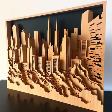 3D model st city skyline (STL)